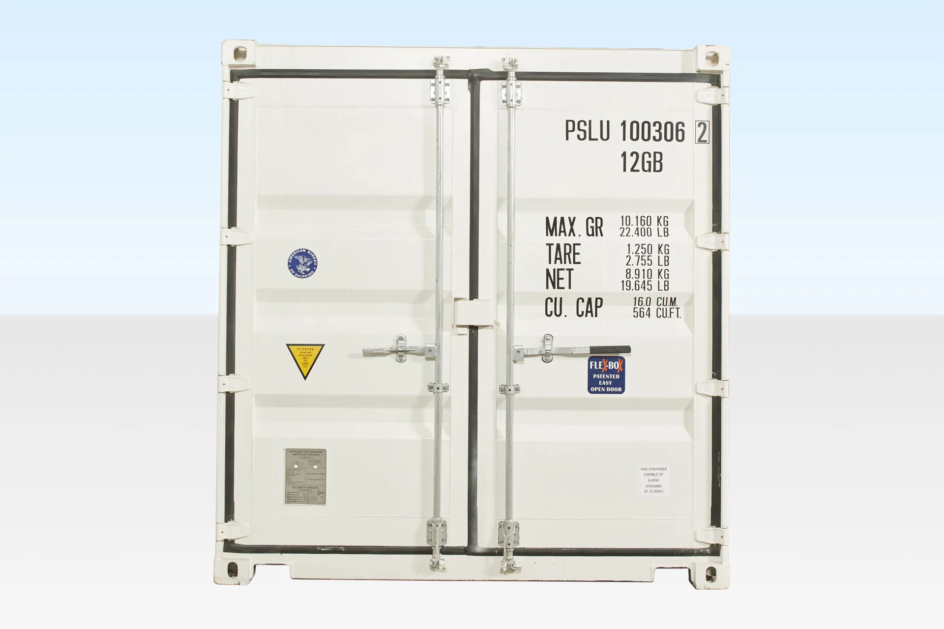 10Ft X 8Ft Shipping Container (One Trip) – White view 3