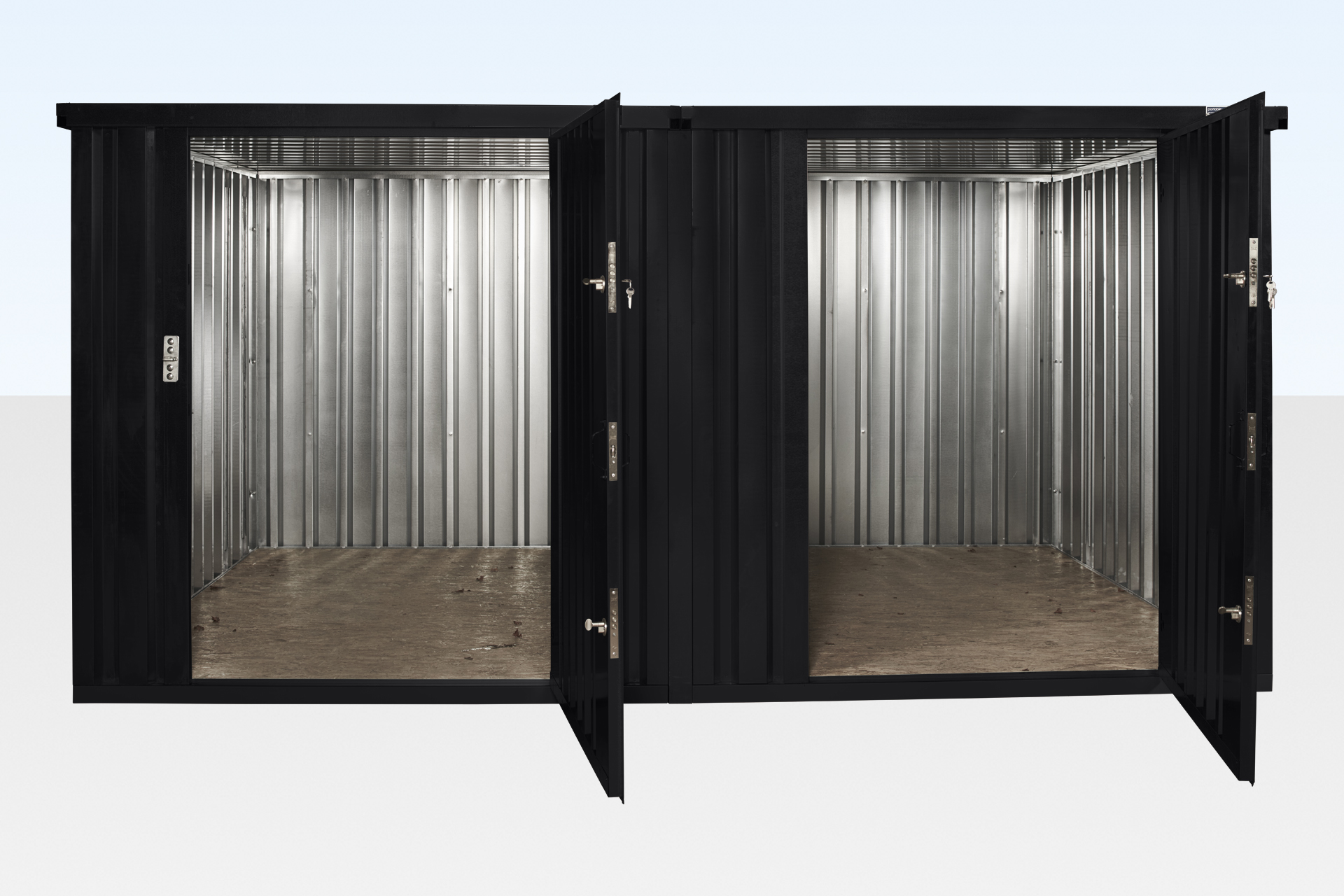 3M X 4.2M Side Linked Flat Pack Container (Powder Coated)